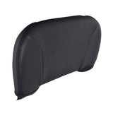 Black Vinyl Seat Back Cover for Pride Revo, Sonic, and Go-Go Mobility Scooters; black leather appearance, fits snugly on scooter seat backs, easy to clean, includes inner foam cushion and back pocket.