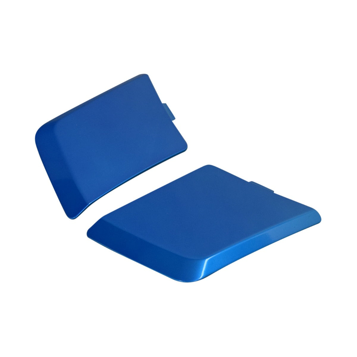 Blue Shroud Insert Assembly for the Go-Go Go-Chair featuring six panels, including two caster fork inserts, two left side, and two right side pieces, displayed on a white background.