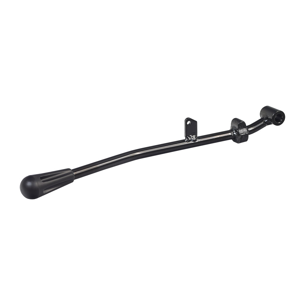 Seat Adjustment Lever for the Pride Victory 10, Victory 10 LX, Pursuit, Pursuit 2, & Pursuit XL, featuring a black metal bar with a black handle and a metal bracket.