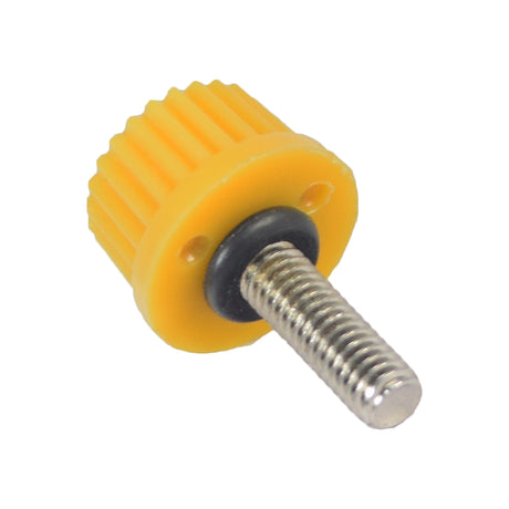 Thumb Screw for Rear Shroud compatible with the Pride Pursuit XL (SC714), featuring a combination of plastic and metal components, essential for securing the scooter's rear shroud.