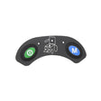 Keypad for the Q-Logic Stand Alone Joystick Controller featuring two black buttons on a sleek black surface, designed to replace worn keypads and enhance usability for Quantum Rehab power chairs.