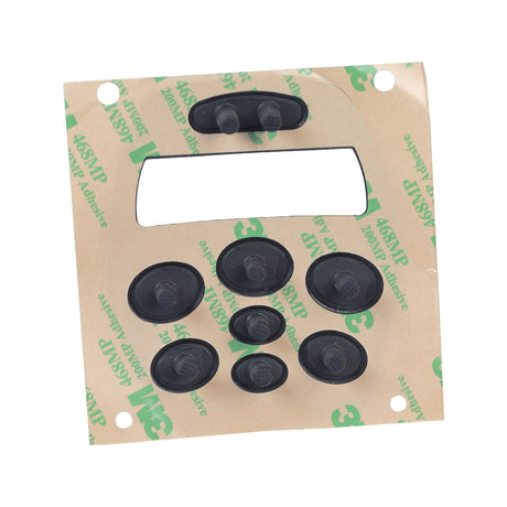 Keypad for the 8-Key Q-Logic NE/NE+ Series Joystick Controllers with black rubber seals and buttons designed for easy replacement on rehab power chairs.