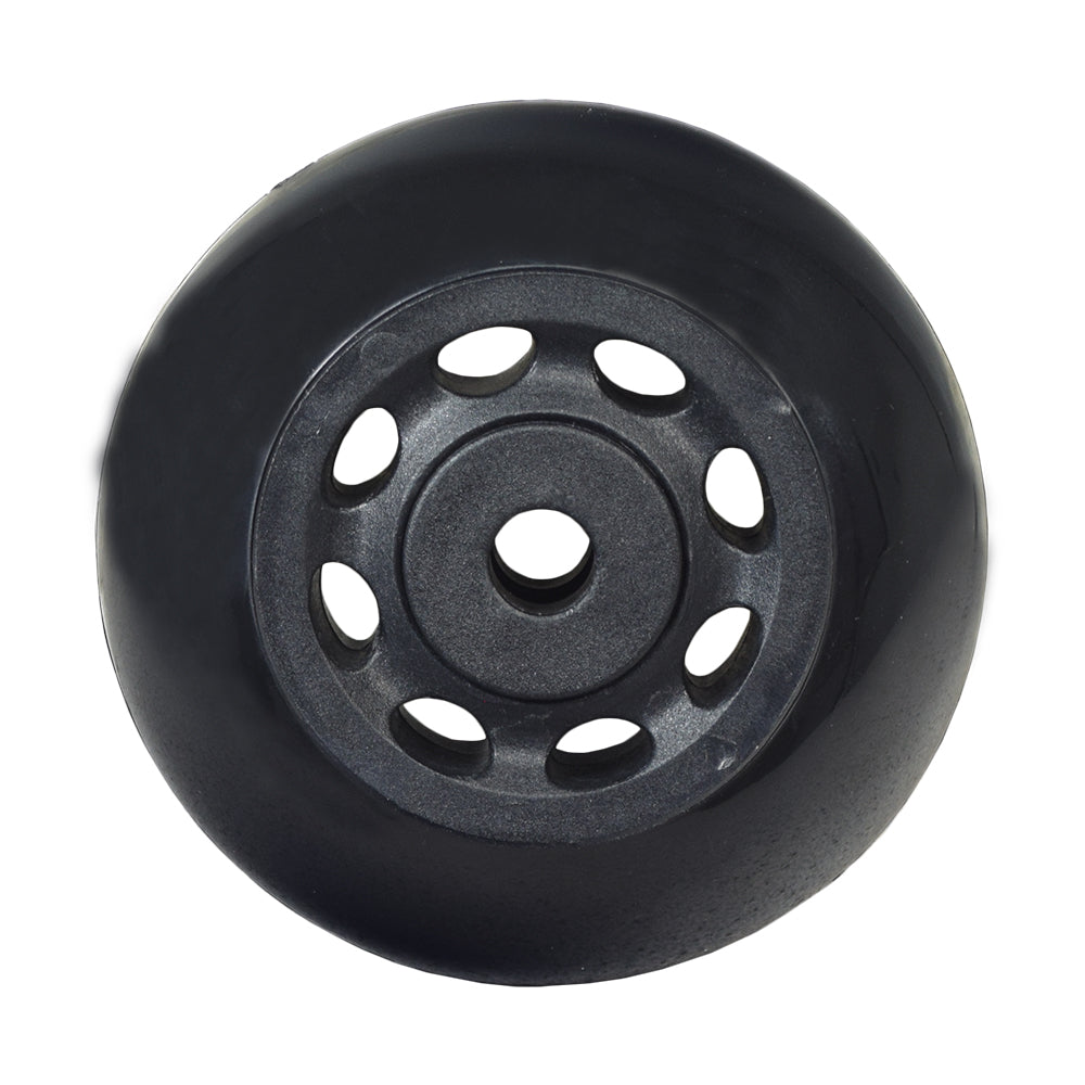 Anti-Tip Assembly for the Pride Revo 2.0 & Victory 10 LX with CTS Suspension, featuring a black wheel with holes, designed to enhance stability on 3-wheel and 4-wheel mobility scooters.