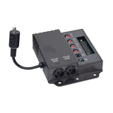Pride ELEASMB7219 deluxe heat & massage control box for LC-525, LL-770 & Mega Motion LC-100 lift chairs, showing 25-pin hand control port, massage zone jacks, and back/base motor ports