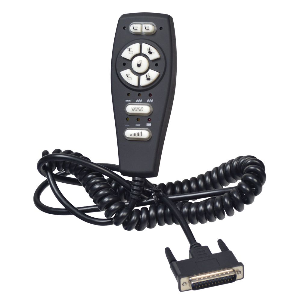 Remote control with buttons and a cable for the Hand Control Assembly & Control Box with Heat & Massage for Pride & Mega Motion Lift Chairs.