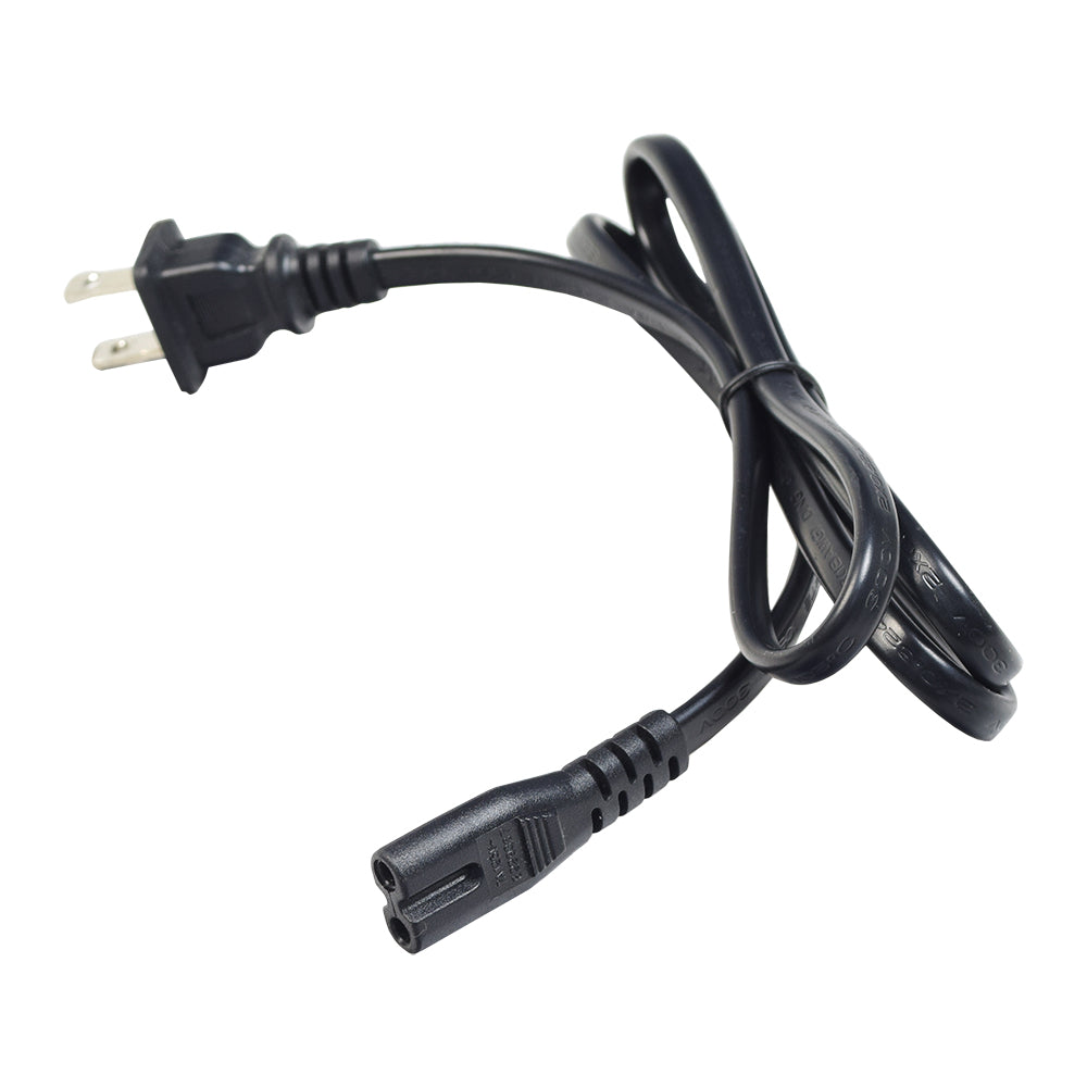 6.00' (1.83m) Power Cord for the Limoss Class VI Transformer, featuring a standard 2-prong AC household plug and a 2-pin female shotgun plug connector, suitable for various lift chair models.