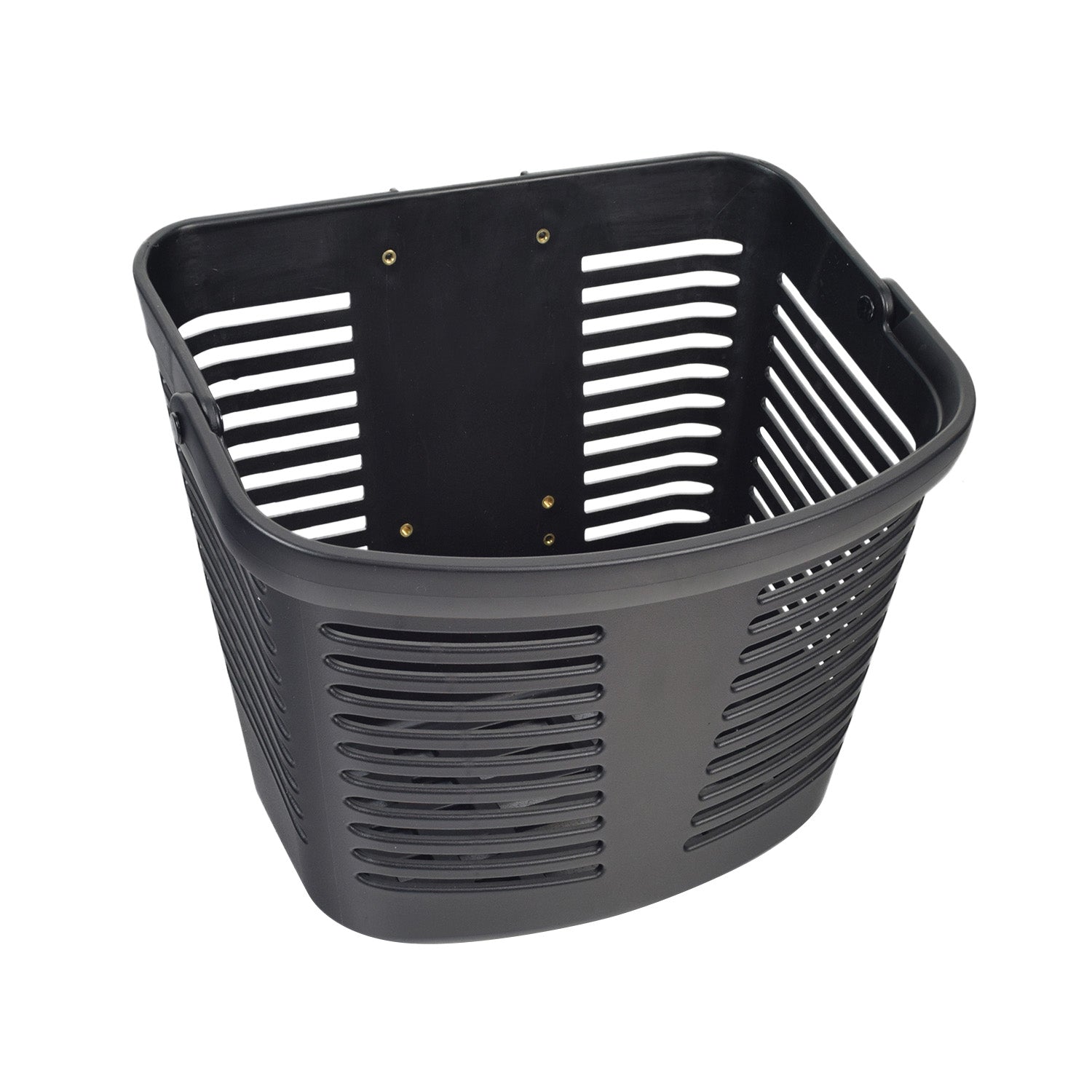 Front Basket Assembly for the Pride Maxima (SC900/SC940), black plastic with holes, designed for mobility scooters, includes mounting hardware. Durable and affordable, compatible with specific serial numbers.