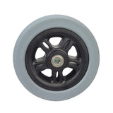 Front Anti-Tip / Rear Caster Wheel for Jazzy 614 and 614 HD power chairs, featuring a detailed close-up of the wheel with a black rim and visible hubcap.