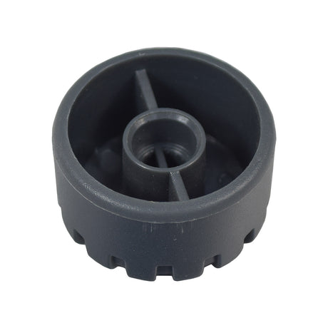 Speed Pot Knob for Go-Go Elite Traveller (SC40E/SC44E), Pride Pursuit (SC713), Pursuit 2 (SC7132), Pride Victory 9 (SC609), and Victory Sport mobility scooters, featuring a grey plastic wheel with holes.