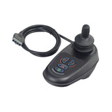 VR2 Joystick Controller for Rascal Power Chairs, featuring a black remote with a cable and four buttons, designed by PG Drives Technology for various power chairs.