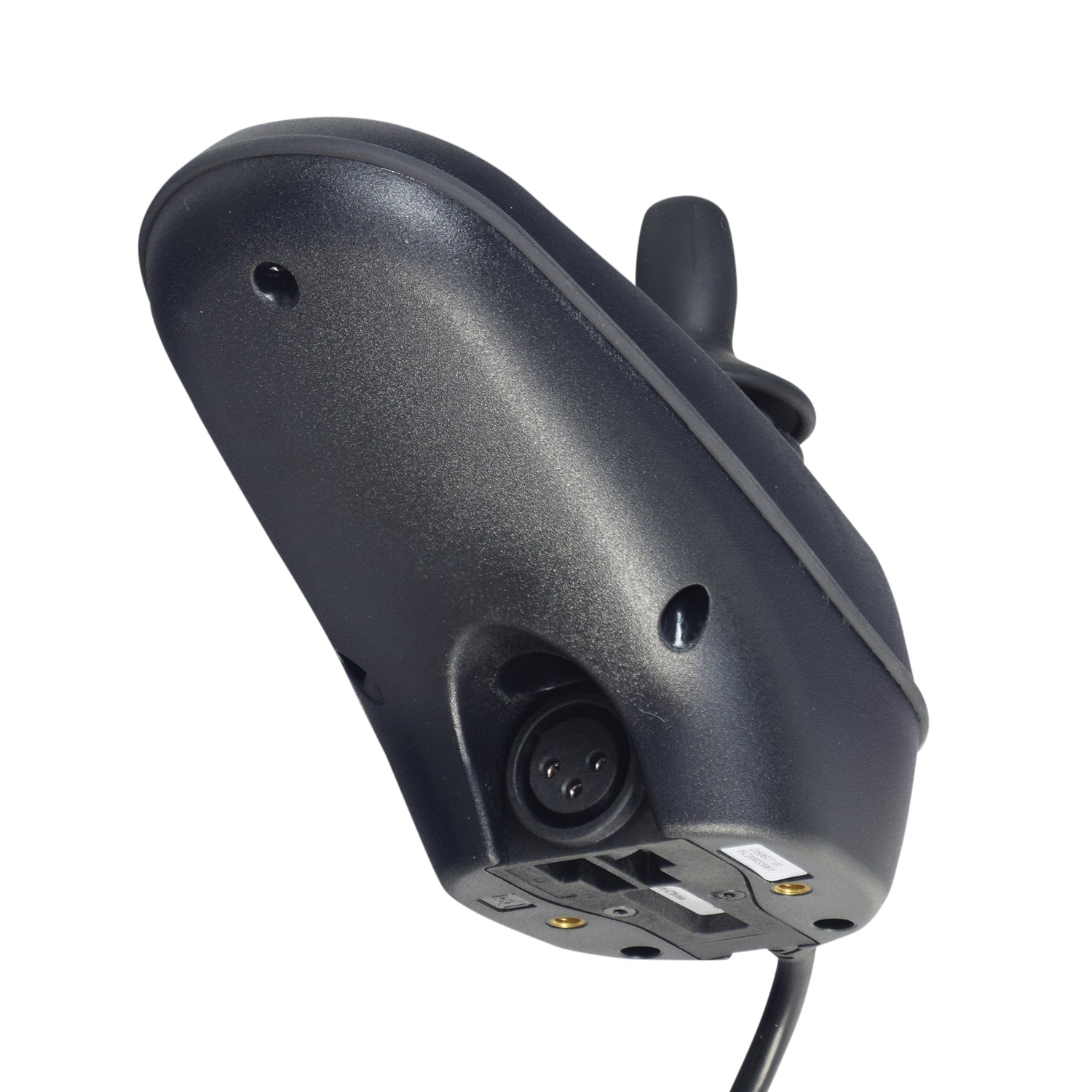 VR2 Joystick Controller for Golden Power Chairs, featuring a black device with a cable and a close-up of a black handle, suitable for specific Golden Alante and LiteRider power chair models.