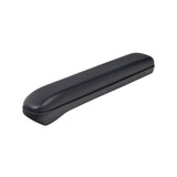 12 Black Vinyl Armrest Pad for the Pride Victory 9 and 10 mobility scooters, shown as a black rectangular object with a black cover and a long handle.