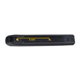 12 Armrest Pad with 5-1/2 Hole Spacing for Go-Go Scooters and Power Chairs - a black rectangular pad with yellow text and a yellow stripe, designed for various scooter models.