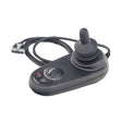 GC2/GC3 Joystick Remote for the Jazzy Sport Portable, depicting a black joystick with a cable, designed for wheelchair control with features like on/off button, TruCharge battery gauge, speed dial, and horn button.