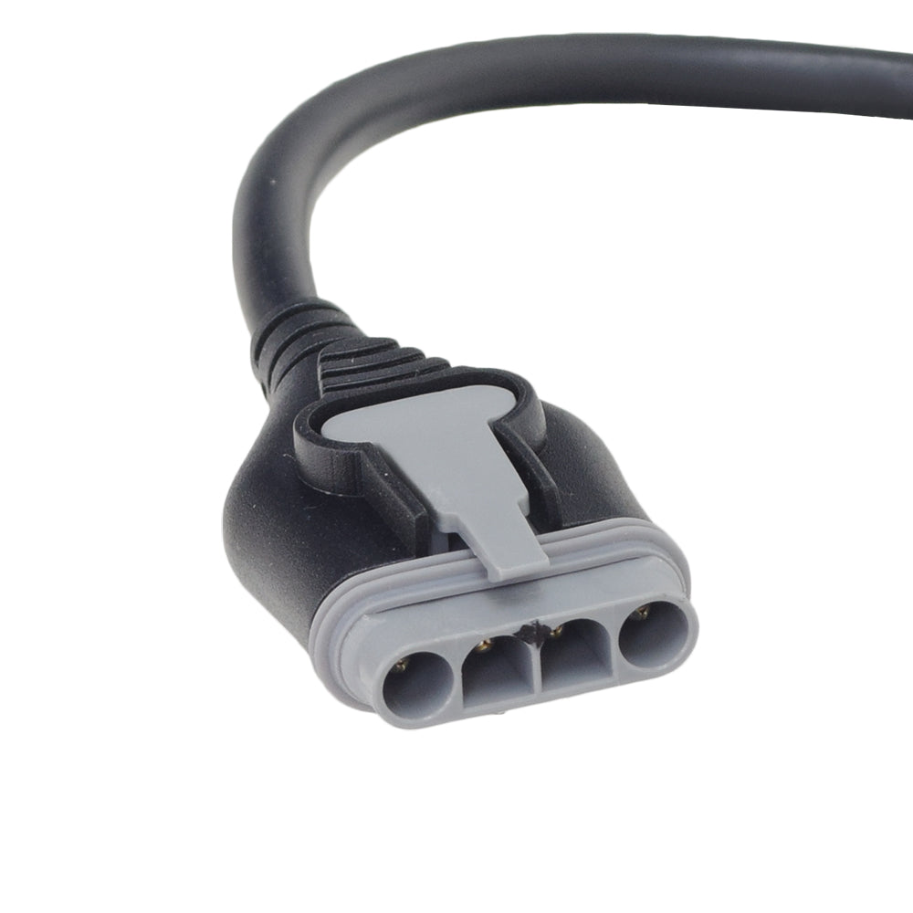 2 Key GC2/GC3 Joystick Remote with 4 Prong Connector, featuring a close-up of the black cable with a grey connector, essential for Jazzy and Jet power chairs by Pride Mobility.