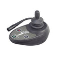 3 Key Remote Plus Joystick Controller by PG Drives Technology featuring a black joystick with a black cord, keypad for functions including horn, mode, on/off switch, speed setting, and power accessory indicators.