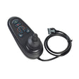 6-Key VR2 Joystick Controller with 2-Meter Cable for the Jazzy Air Power Chair, featuring a black remote control, several buttons, and a long attached wire for enhanced mobility functionality.