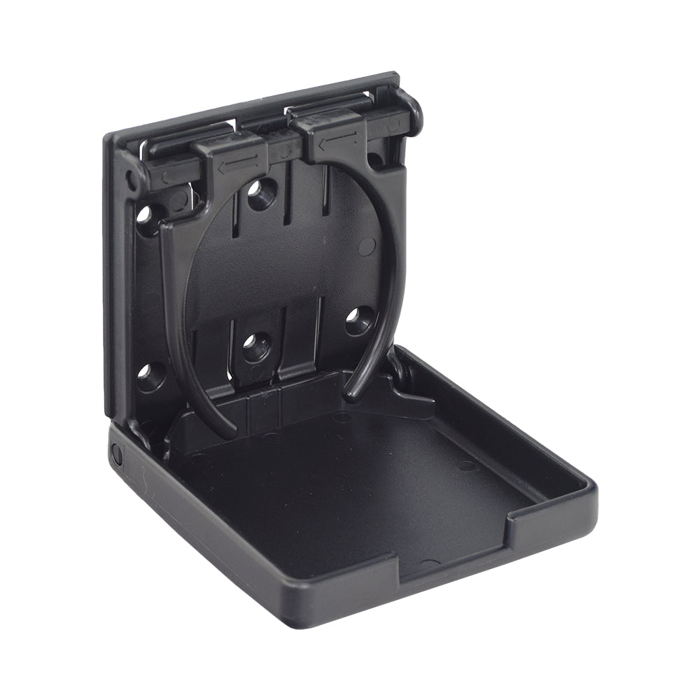 Cup Holder for the Pride Victory 9 (SC609/SC609PS/SC709), featuring a sturdy black plastic design with a circular ring and handle, ideal for securing beverages on your scooter or power chair.