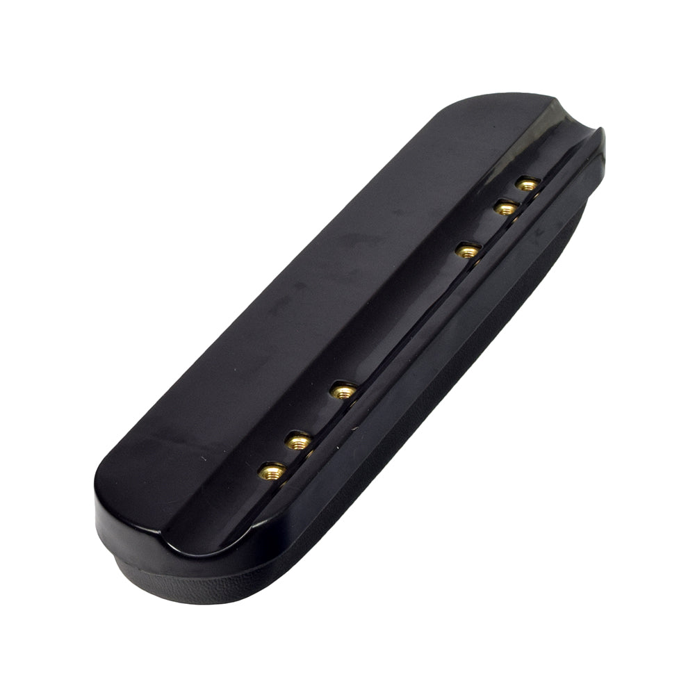 Desk Length Armrest Pad for Quantum Power Chairs (Version 2) featuring a black rectangular design with visible gold screws, designed as a durable replacement for worn or damaged armrests on power and manual wheelchairs.