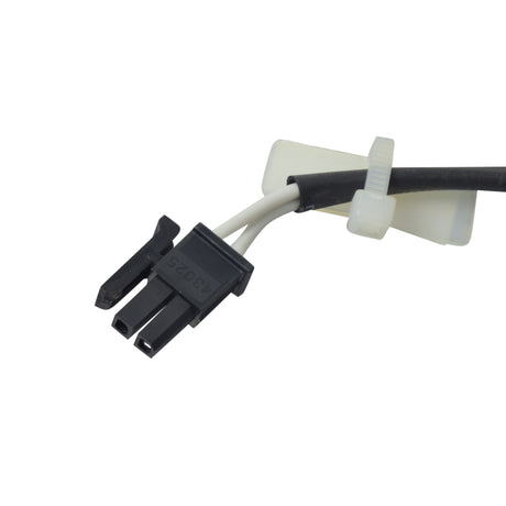 Close-up of a Speed Potentiometer for the Pride Hurricane and Legend XL, featuring a black and white cable with a white plastic clip.