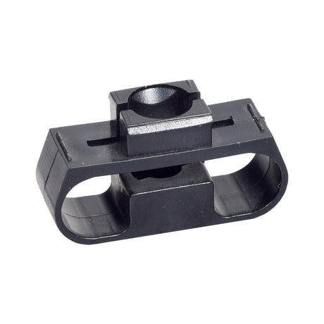 Snap-on Shroud Clip for Jazzy & Quantum Power Chairs: a close-up of a black plastic clip with a central hole, essential for fastening shrouds on various power chair models.