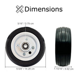 Rear Caster Wheel Assembly for Jazzy Select, Jazzy Select Elite, and Pride TSS 300 (WHLASMB2047) featuring a flat-free black tire with integrated wheel bearings and spacers, suitable for various electric power chairs.