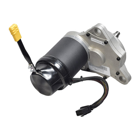 Motor and Brake Assembly for Jazzy Select Elite & Pride TSS 300, showing a close-up of the motor with attached black cable, brake, free wheel lever, and necessary hardware.