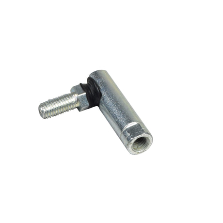 Close-up of a metal tie rod end for the Pride Maxima (SC940) mobility scooter, featuring a silver bolt with a nut, essential for secure attachment and stability.