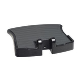 Foot Platform Assembly for Jazzy 614/614HD - Generation 2, displaying a durable black plastic stand with two holes, designed as a complete footrest platform for post-2008 power chairs by Pride Mobility.