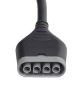 40 Amp Controller with 4-Prong Connector for Jazzy Power Chairs featuring a black and grey cable with visible wires and a close-up of the plug, designed for GC2 joystick remotes.