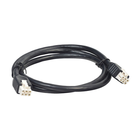 1.0 Meter Female Bus Cable for Quantum Power Chairs, featuring black cable with white 6-pin female connectors on both ends, designed to link the controller to the utility tray in various models.