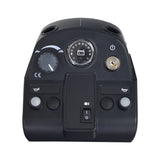 Electronic Console Assembly for the Pride Victory 9 and Victory 10, featuring buttons, dials, a key switch, speed control knob, horn button, and LED meter, designed for mobility scooter dashboards.