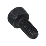 M5-.8x10mm Black Zinc Screw for the Pride Celebrity X, XL Heavy Duty, and Sport Rider models; a close-up shows a black screw with a black cap, essential for scooter maintenance.