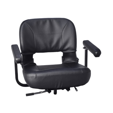 Alternative Size 18''x17''x13'' Seat Assembly for the Pride Victory 9, Victory 10, and Go-Go Elite Traveler (SC40E) featuring a black chair with armrests, seat back, and foam inserts.