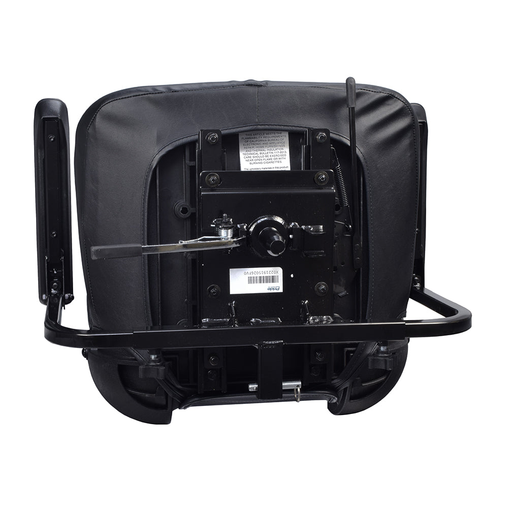 Alternative Size 18x17x13 Seat Assembly for the Pride Victory 9, Victory 10, and Go-Go Elite Traveler (SC40E); features black vinyl-covered molded seat back and base, with foam inserts and necessary hardware visible.