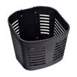 Front Basket without Hardware for Go-Go Scooters (Blemished), a black square basket with holes, showing minor scratches from shipping, designed to mount on the front tiller of compatible scooter models.