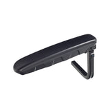 Left Armrest Assembly for the Jazzy Select Elite, featuring a black plastic design with a rectangular attachment. The armrest is shown against a plain background, highlighting its sleek and functional build.