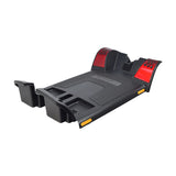 Front Shroud with Red Inserts for the 4-Wheel Go-Go Elite Traveller (SC44E), showcasing black and red accents, visible deck with side reflectors, lower basket, protective shield, and rubber floor mat.