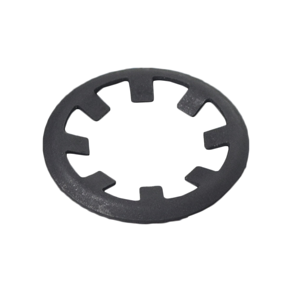 Seat Lock Washer for the PaceSaver Espree Series: A black circular washer with holes, designed to maintain bolt tightness, compatible with all Espree models and other brands of mobility scooters.