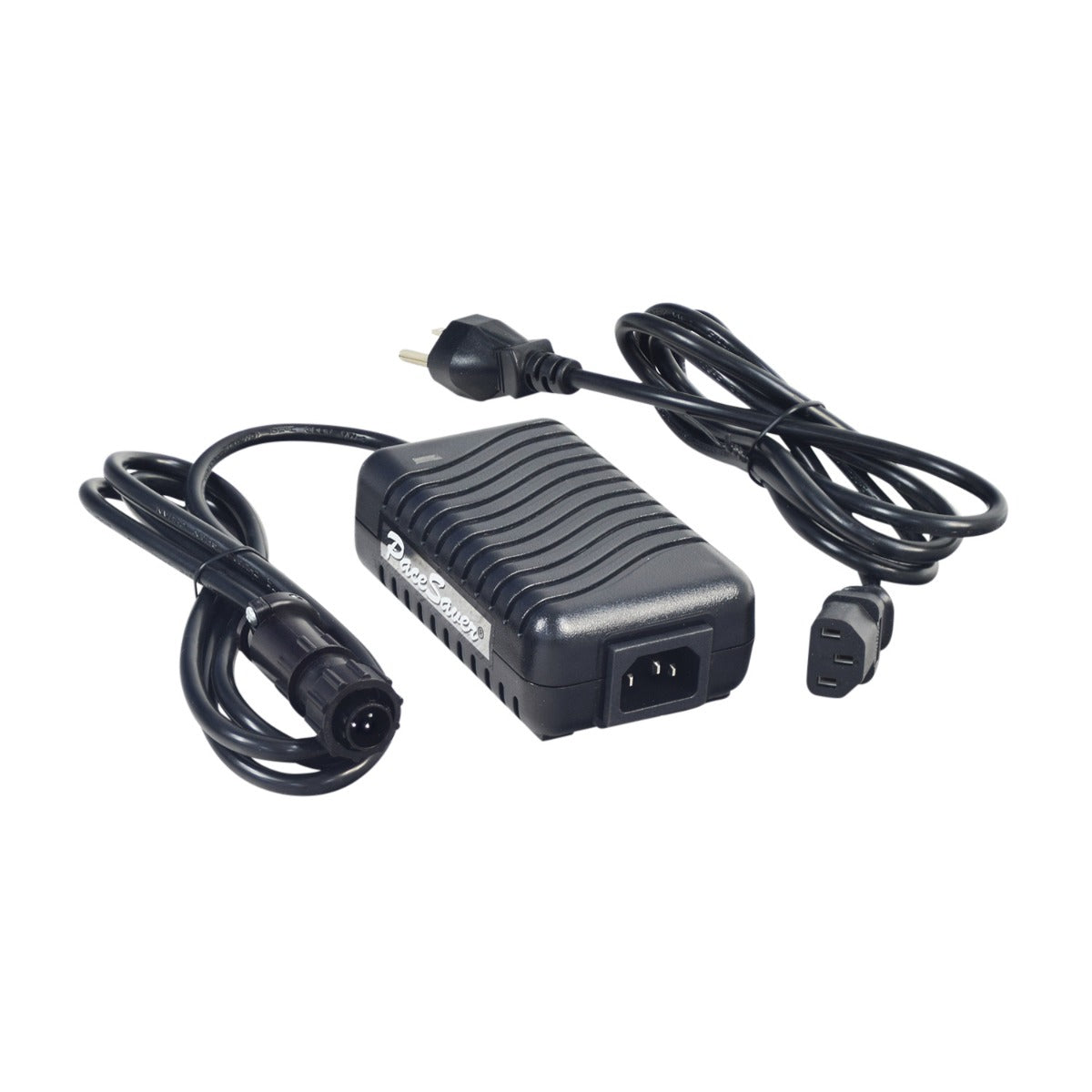 24 Volt 1.5 Amp MicroLight Super Charger 2403SR for PaceSaver Scooters, featuring a black power supply with attached wires and plug, designed for efficient and safe battery charging.