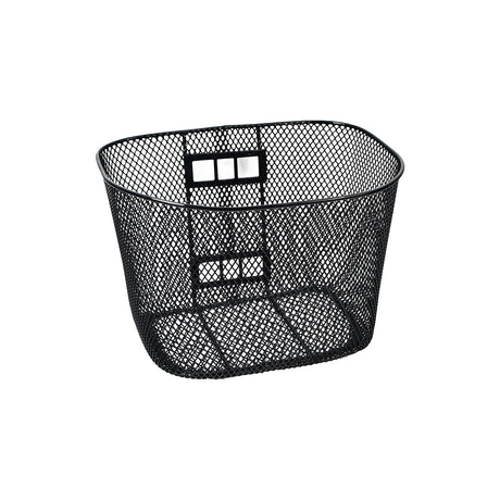 Black Wire Mesh Basket for PaceSaver Scooters, featuring a spacious design perfect for carrying essentials on the go. Includes mounting bracket, sold separately.