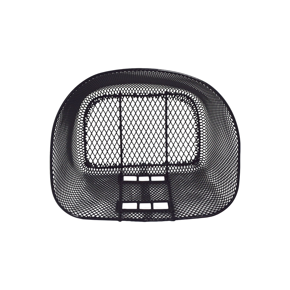 Black Wire Mesh Basket for PaceSaver Scooters, shown with sturdy mesh design, ideal for carrying essentials. 9x14x9.75 dimensions.