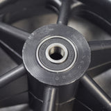 200x50 (8x2) Rear Caster Wheel for PaceSaver Scout RF Series Power Chairs, featuring a solid molded-on tire on a 6-spoke black rim with pre-installed 608RS bearings.