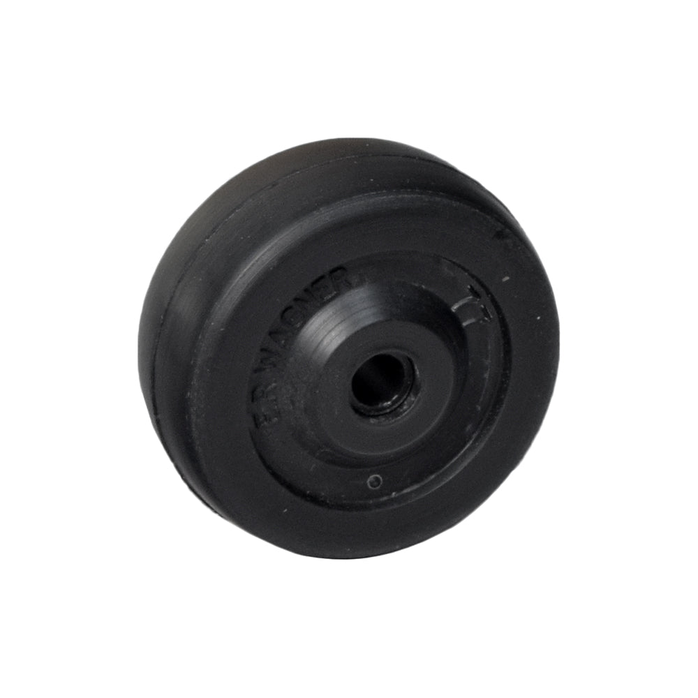 2 Anti-Tip Wheel for the Pacesaver Passport Series Scooters, featuring a solid rubber construction with a central hole, designed to enhance stability and rider safety by providing better support.