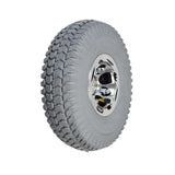 10 Flat-Free Rear Wheel Assembly for the Pacesaver Plus III Scooters, featuring a close-up of the tire with Primo Durotrap tread and wheel rim, highlighting its durable, flat-free design.