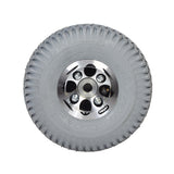 10 Flat-Free Rear Wheel Assembly for the Pacesaver Plus III Scooters, featuring a silver rim and Primo Durotrap tread design, ideal for both outdoor and indoor use.