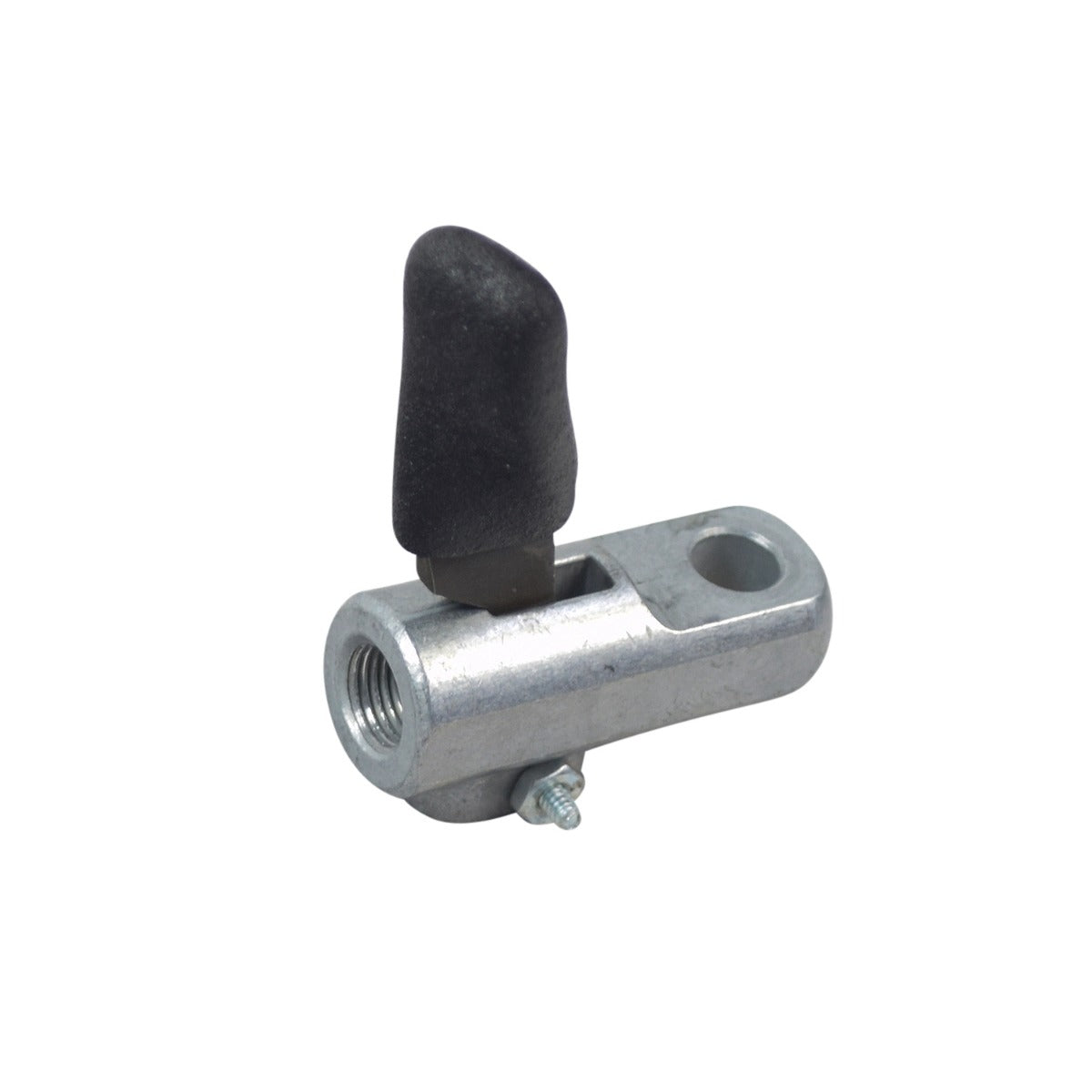 Release Lever for PaceSaver Scooters with a black handle and metal body, featuring a close-up of the lever's components, including a screw and circular hole.