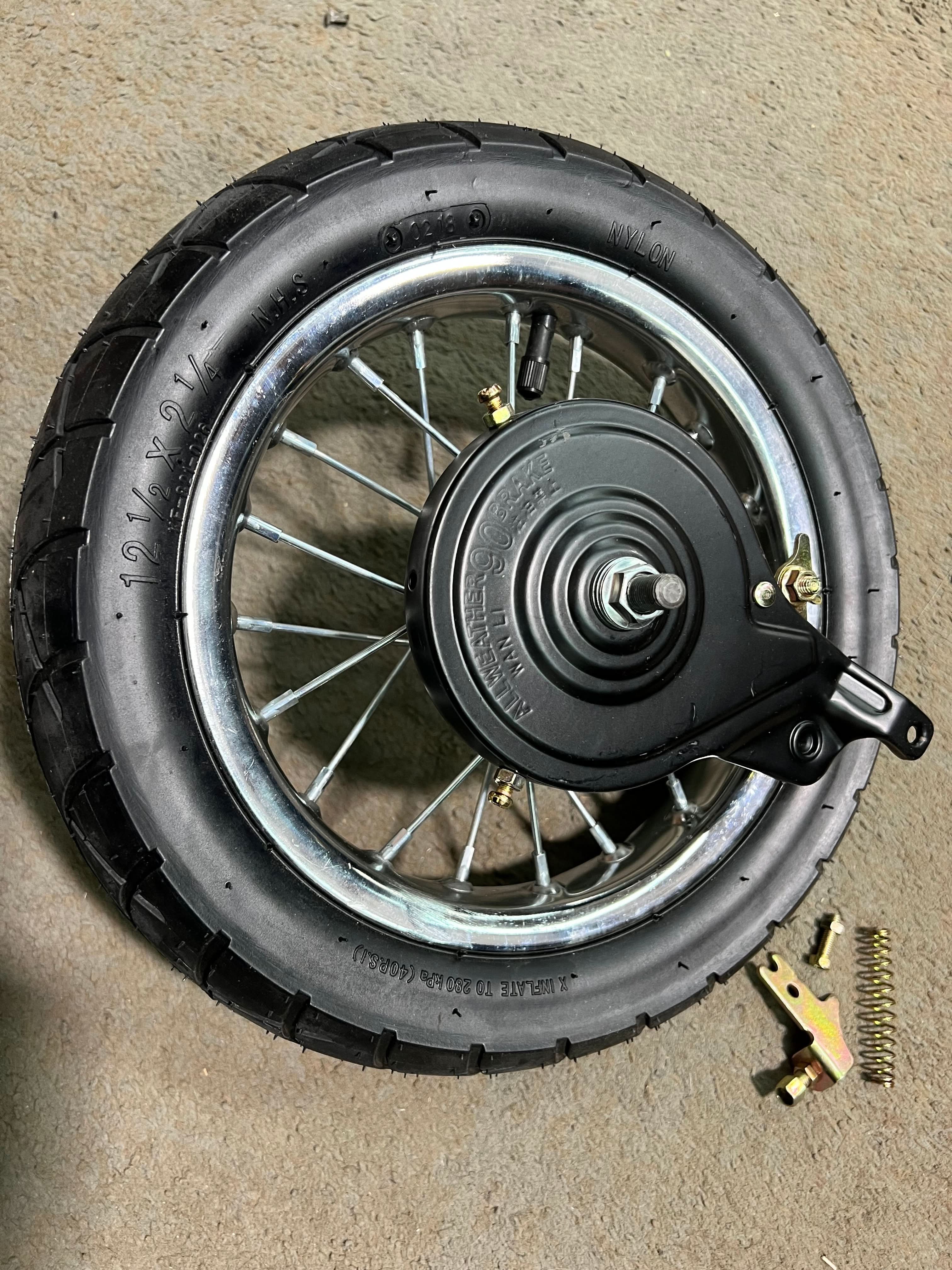 Monster Wheel Razor Rear Wheel Assembly with Wire Spoke Rim for the Razor Pocket Mod (Vers ...
