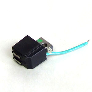 Internal Pickup Coil for Vespa VSX, featuring a black square module with a blue wire and silver metal ends, designed to sense flywheel position and signal the CDI for spark timing.