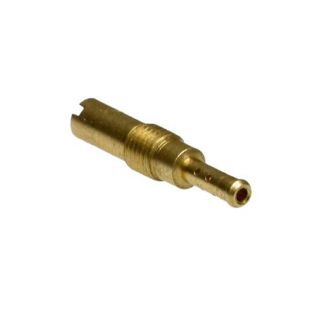 Pilot Jet for CVK Style Scooter Carburetors by NCY, shown as a close-up of a gold metal connector with a hole, essential for scooter carburetor function.